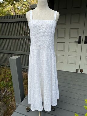 Lauren Ralph Lauren White Floral Embroidered  Eyelet Sundress